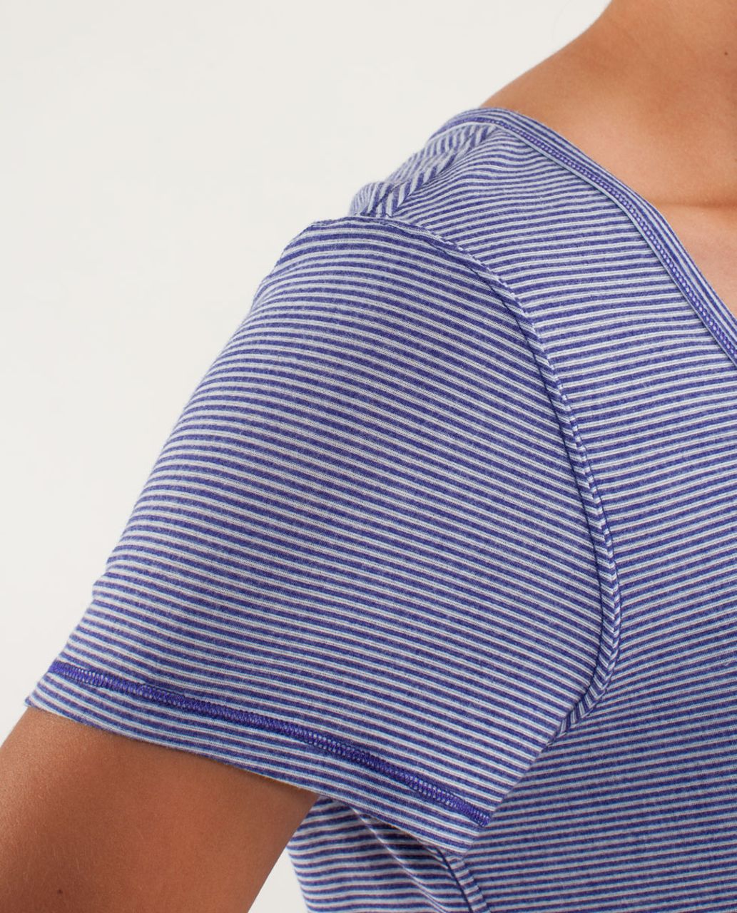 Lululemon Perfect Layer Tee - Tonka Stripe Burnout Pigment Blue