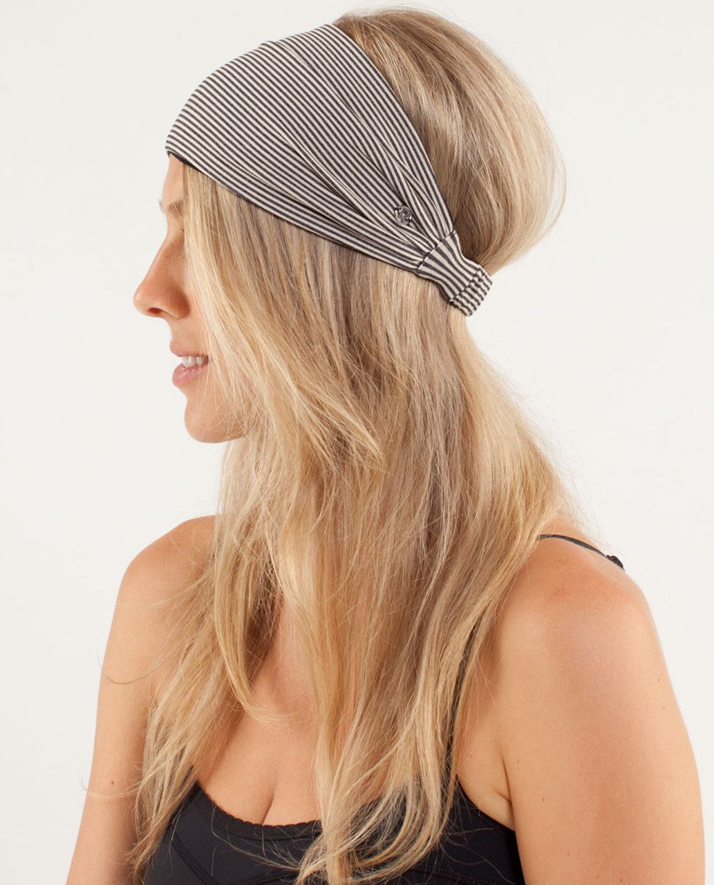 Lululemon Bang Buster Headband - Tonka Stripe Cashew / Heathered Black / Black