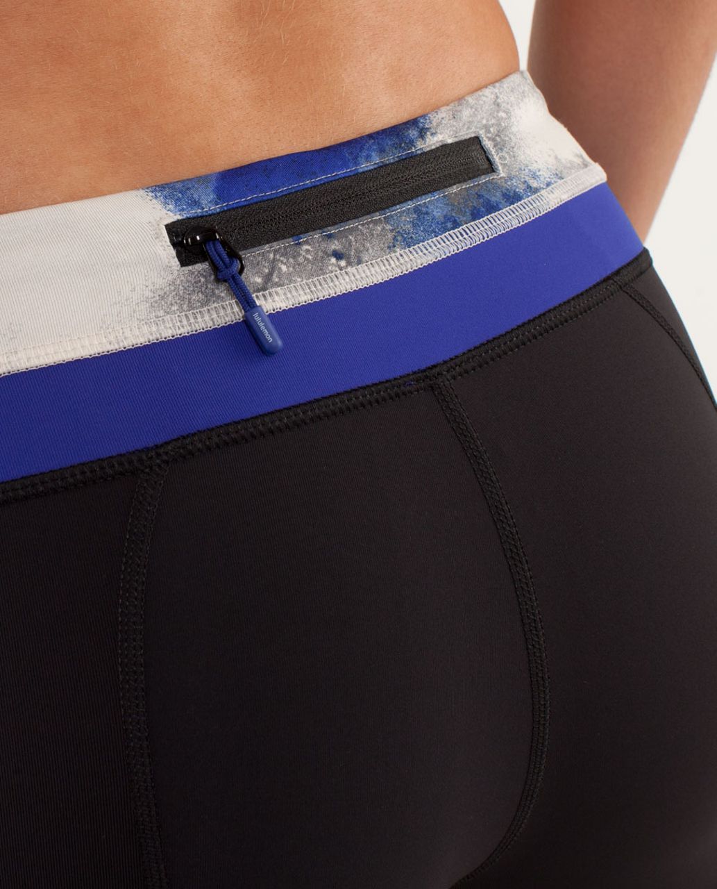 Lululemon Run:  Inspire Crop II - Black / Milky Way Multi Print / Pigment Blue