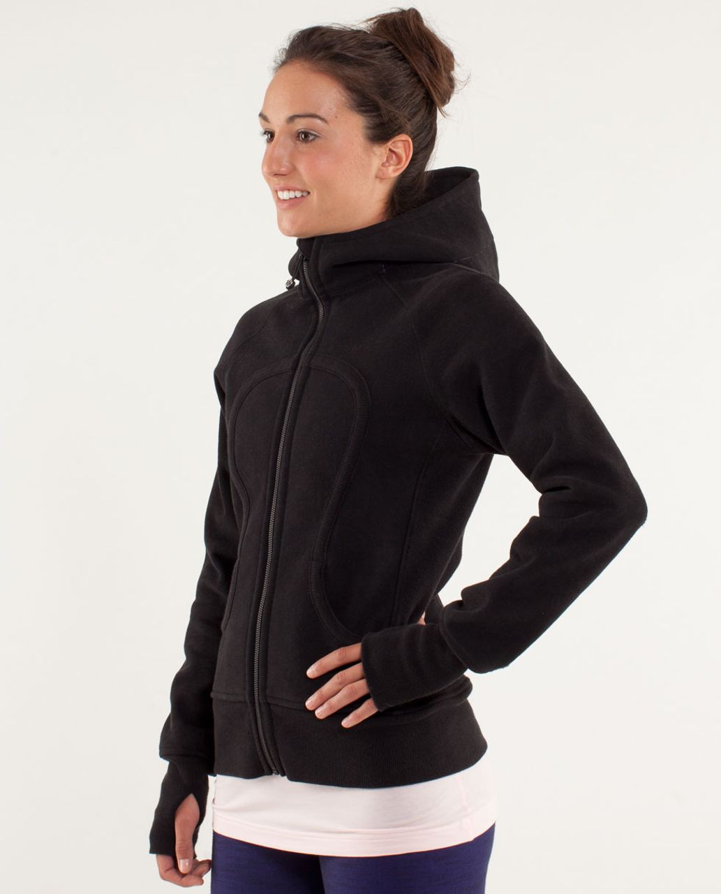 Lululemon Scuba Full-zip Hoodie In Offbeat Alpine White Black