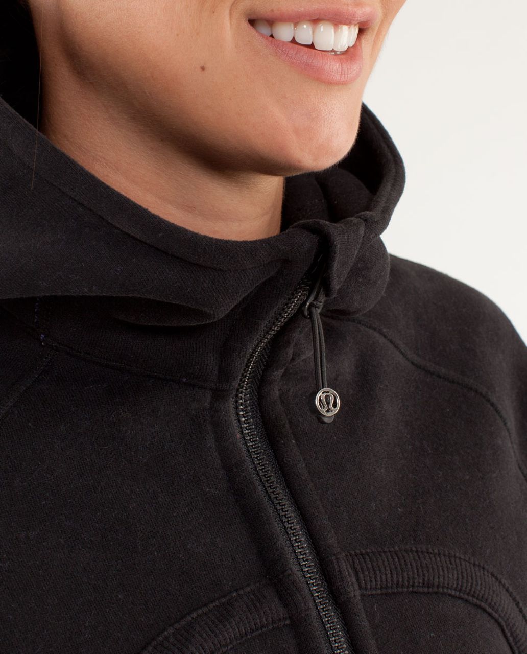 LULULEMON black scuba full zip hoodie Purdue University logo size 10