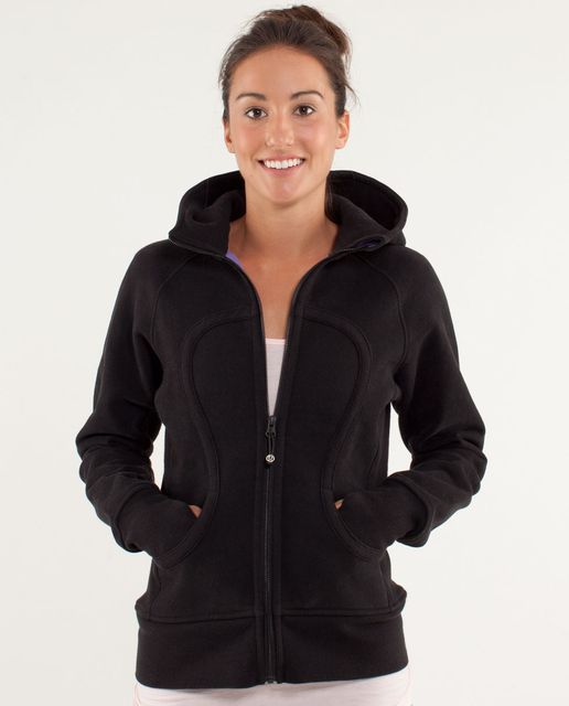 Lululemon Scuba Hoodie *Detachable Fur - Coal Black Orbit Lace Print ...