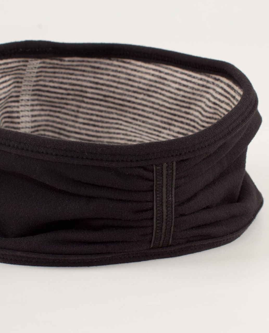 Lululemon Brisk Run Headband - Black / Tonka Stripe Cashew / Heathered Black