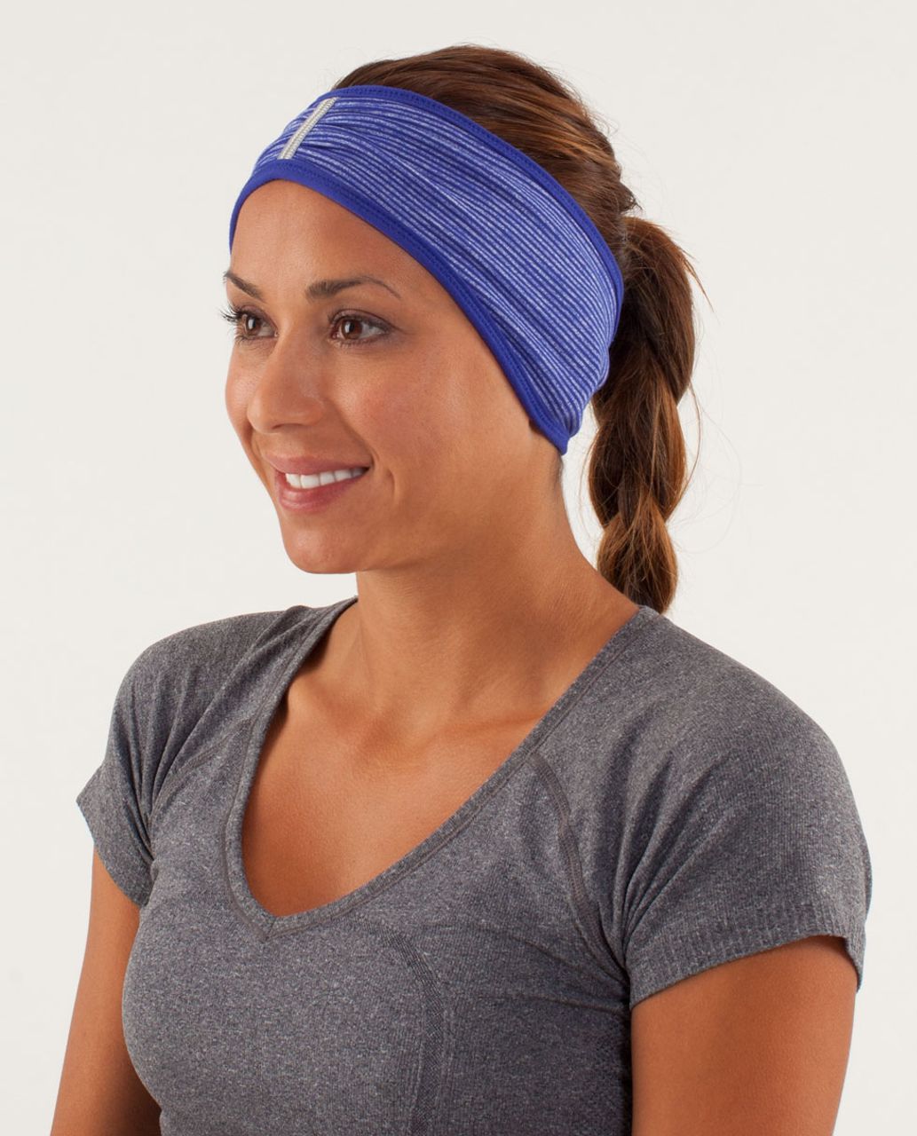 Lululemon Brisk Run Headband - Pigment Blue / Tonka Stripe Pigment Blue / Heathered Pigment Blue