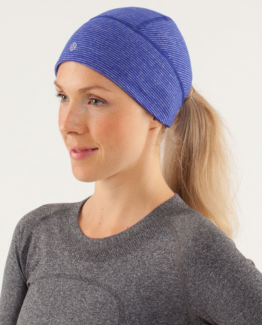 Lululemon Brisk Run Toque - Pigment Blue / Tonka Stripe Pigment Blue / Heathered Pigment Blue