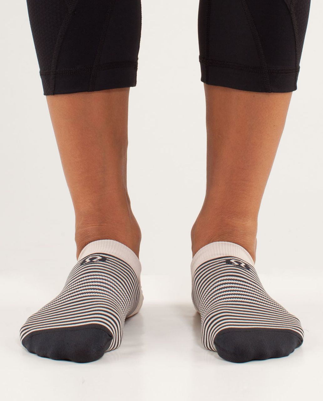 Lululemon Women's Featherweight Sock - Tonka Stripe Cashew / Deep Coal