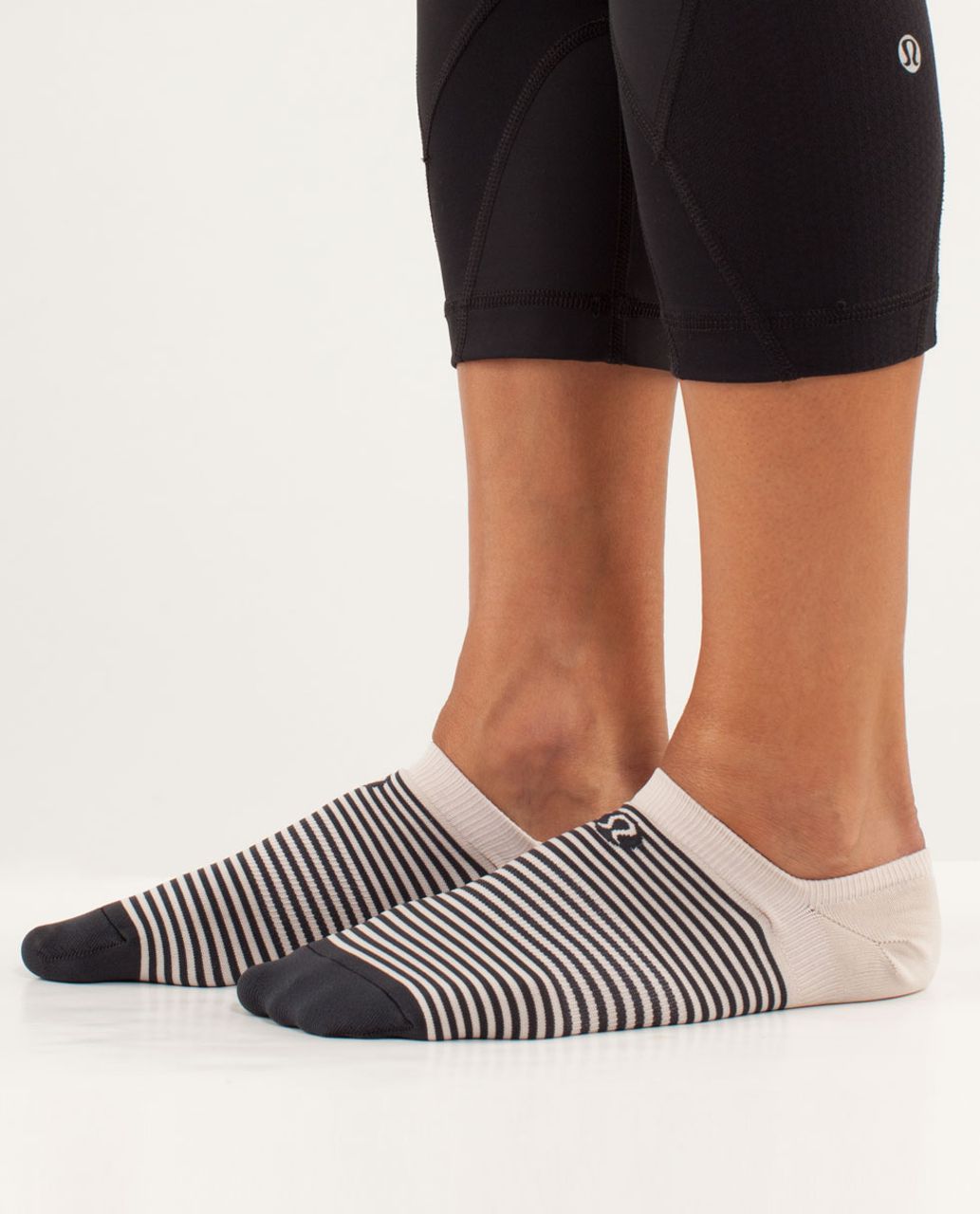 Lululemon Women's Featherweight Sock - Tonka Stripe Cashew / Deep Coal