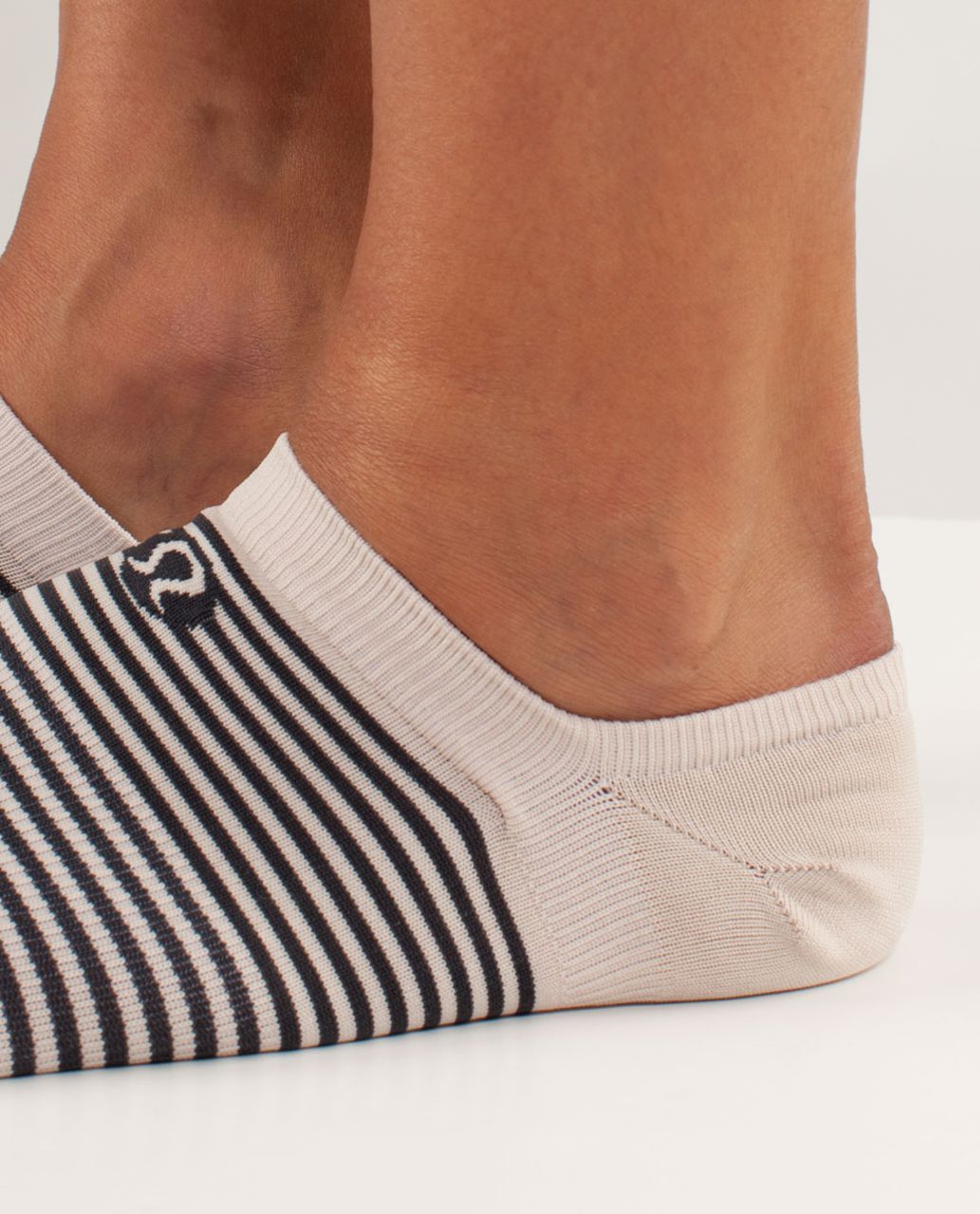 Lululemon Women's Featherweight Sock - Tonka Stripe Cashew / Deep Coal