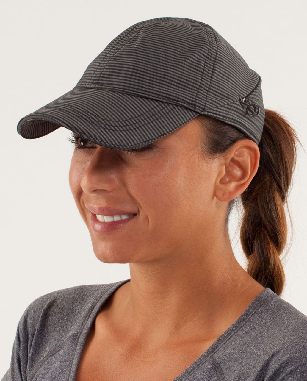 Lululemon Go The Distance Run Hat - Tonka Stripe Cashew / Heathered Black