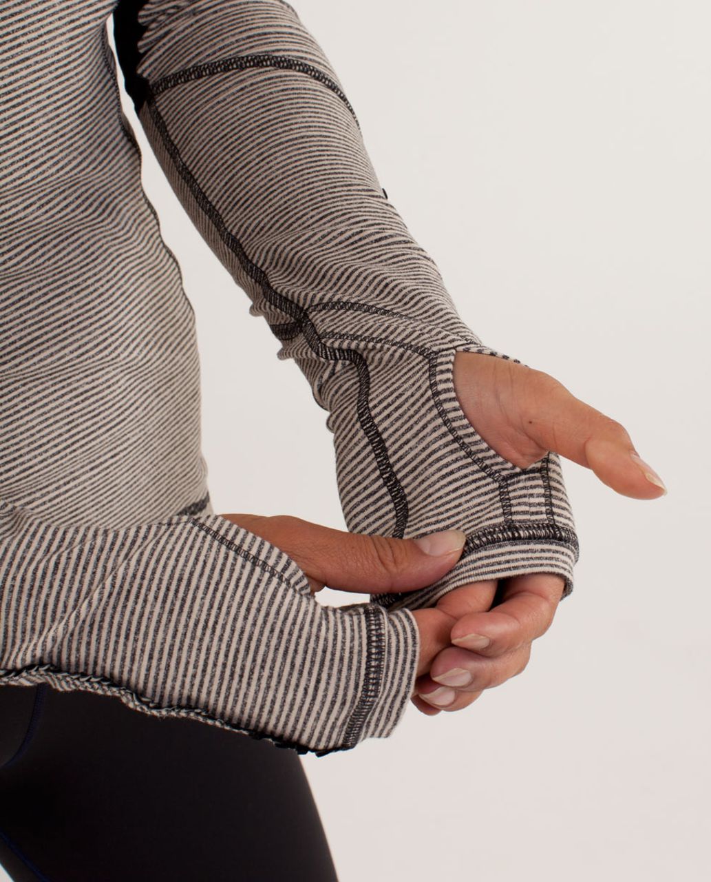 Lululemon Star Runner Long Sleeve - Tonka Stripe Cashew / Heathered Black / Black