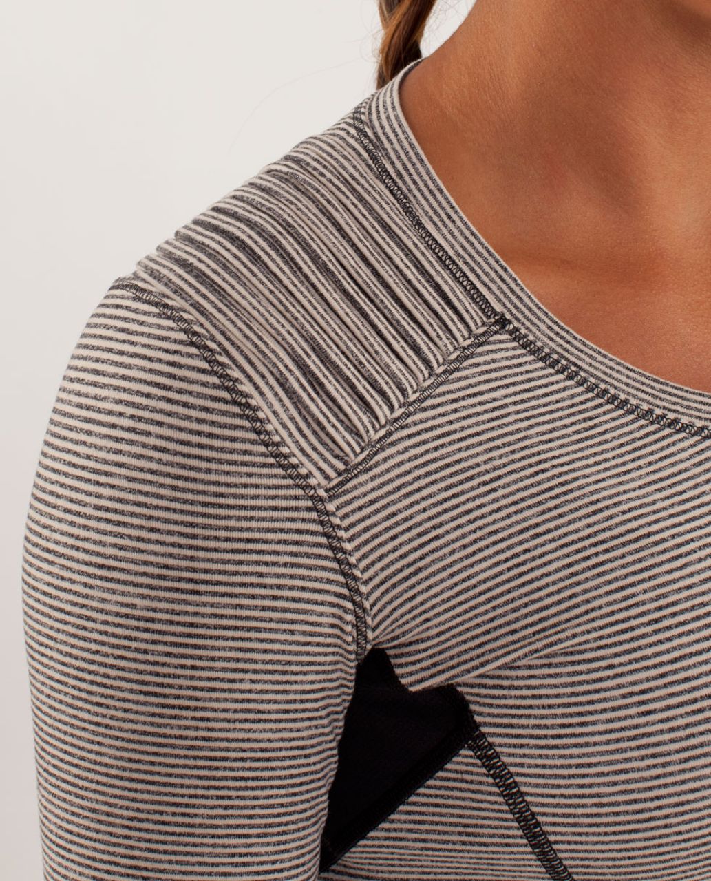 Lululemon Star Runner Long Sleeve - Tonka Stripe Cashew / Heathered Black / Black