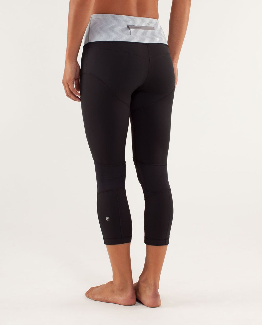 Lululemon Run:  Bright At Night Crop - Black / Blazer Fossil