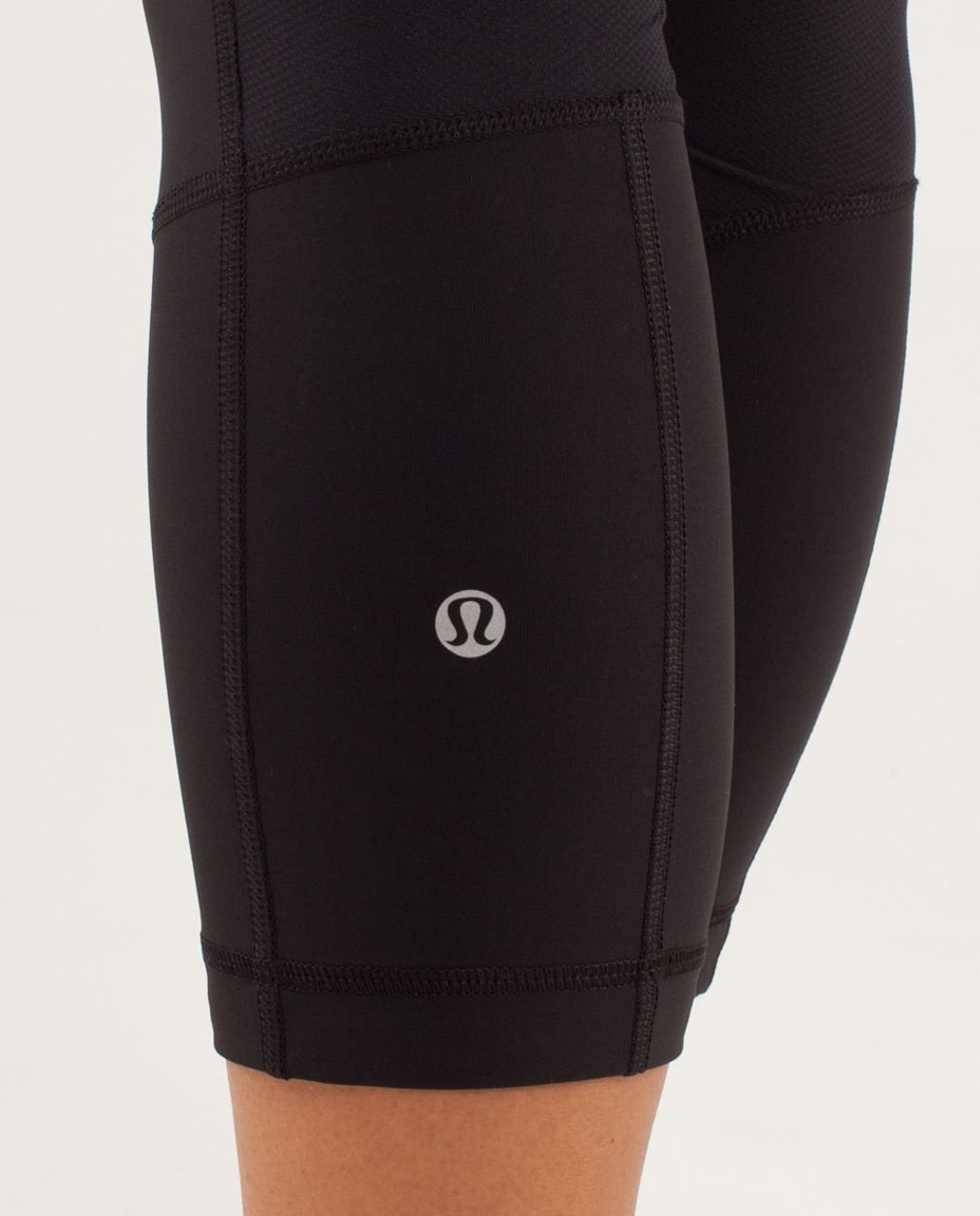 Lululemon Run:  Bright At Night Crop - Black / Blazer Fossil