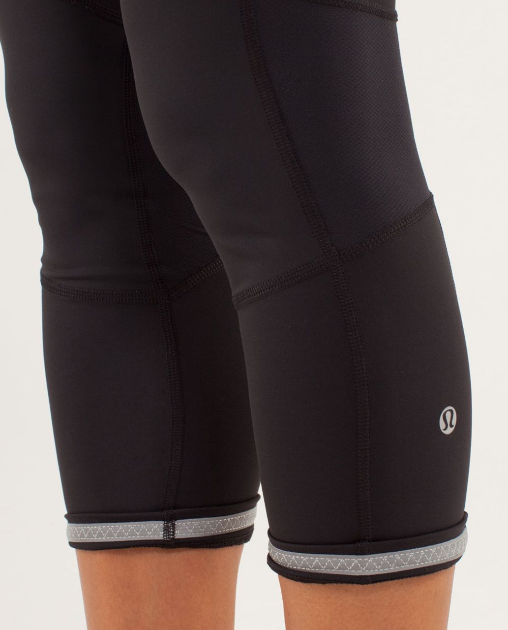 Lululemon Run:  Bright At Night Crop - Black / Blazer Fossil