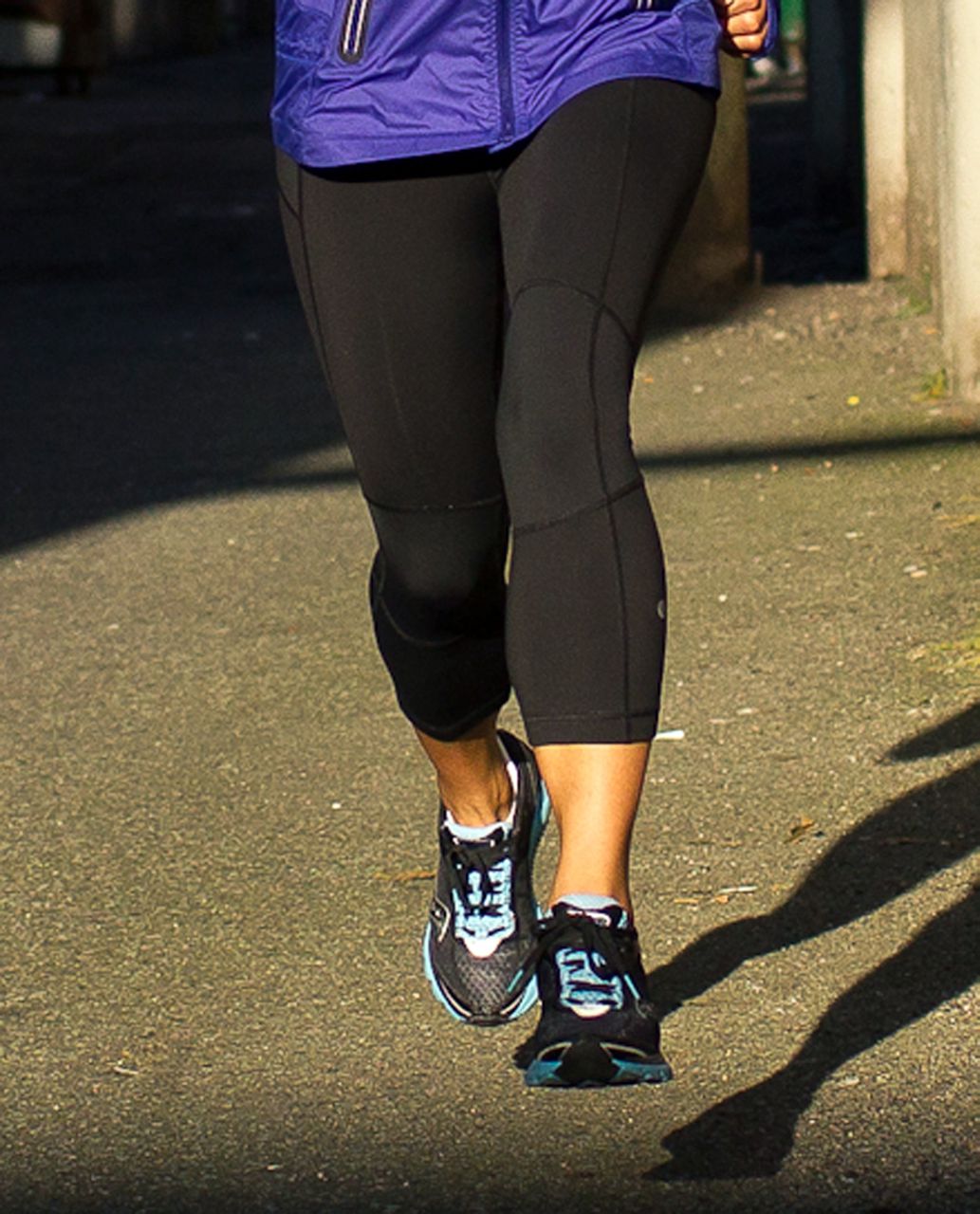 Lululemon Run:  Bright At Night Crop - Black / Tonka Stripe Cashew / Flare Light