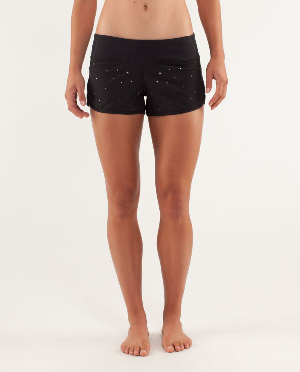 Lululemon Run:  Speed Short - Twinkle Silver Reflective / Black