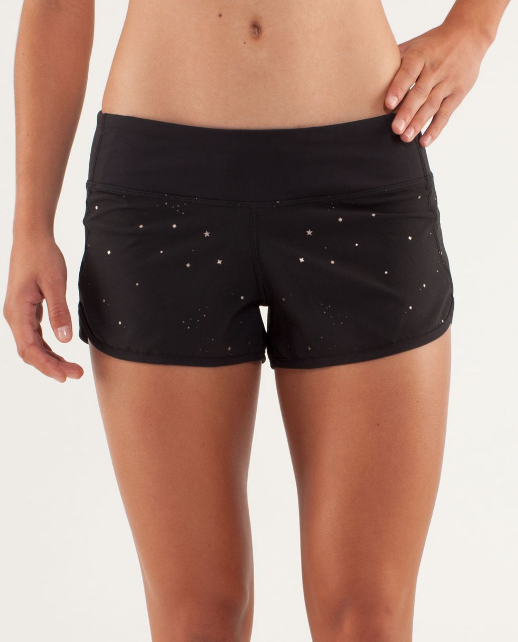 Lululemon Run:  Speed Short - Twinkle Silver Reflective / Black