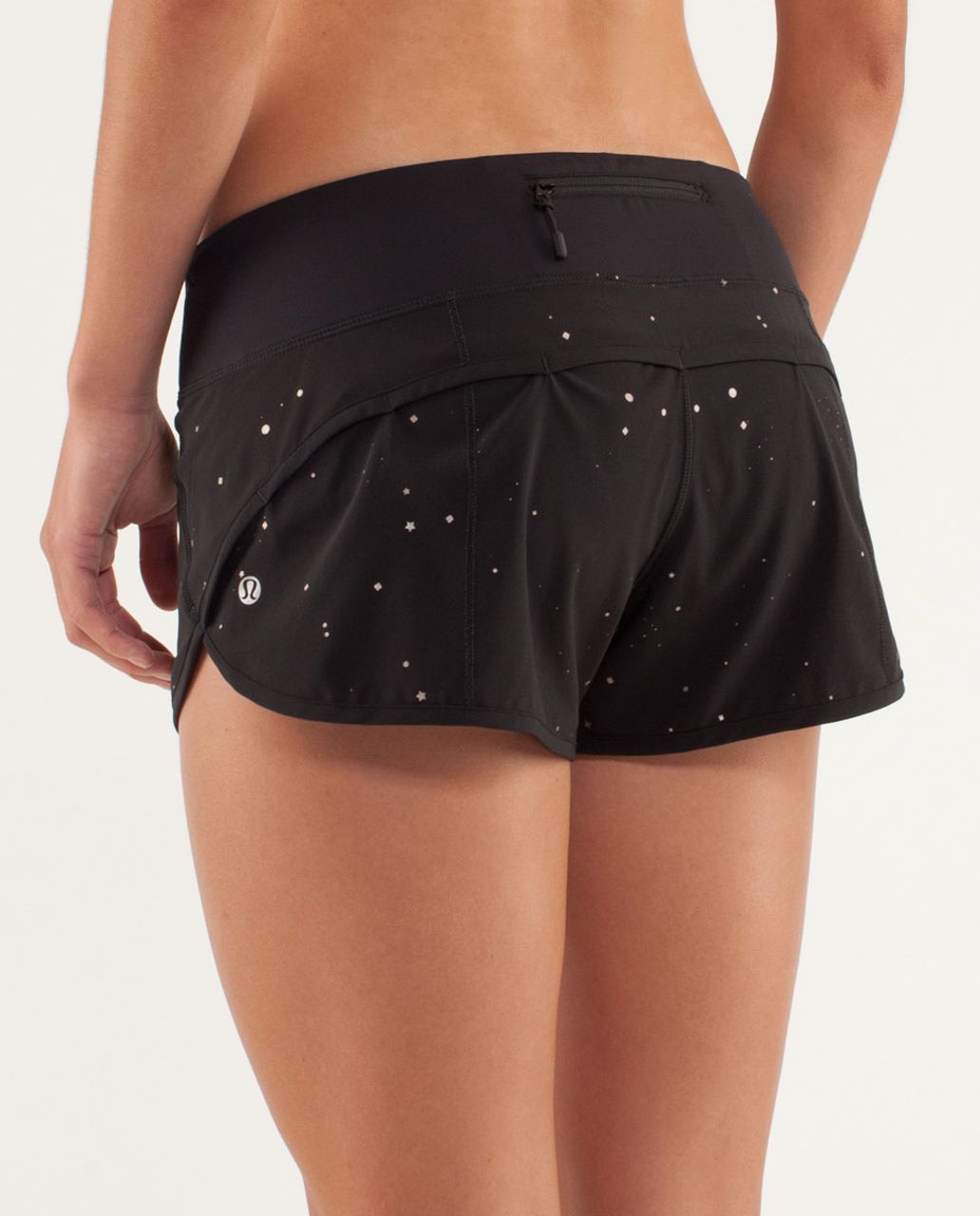 Lululemon Run:  Speed Short - Twinkle Silver Reflective / Black