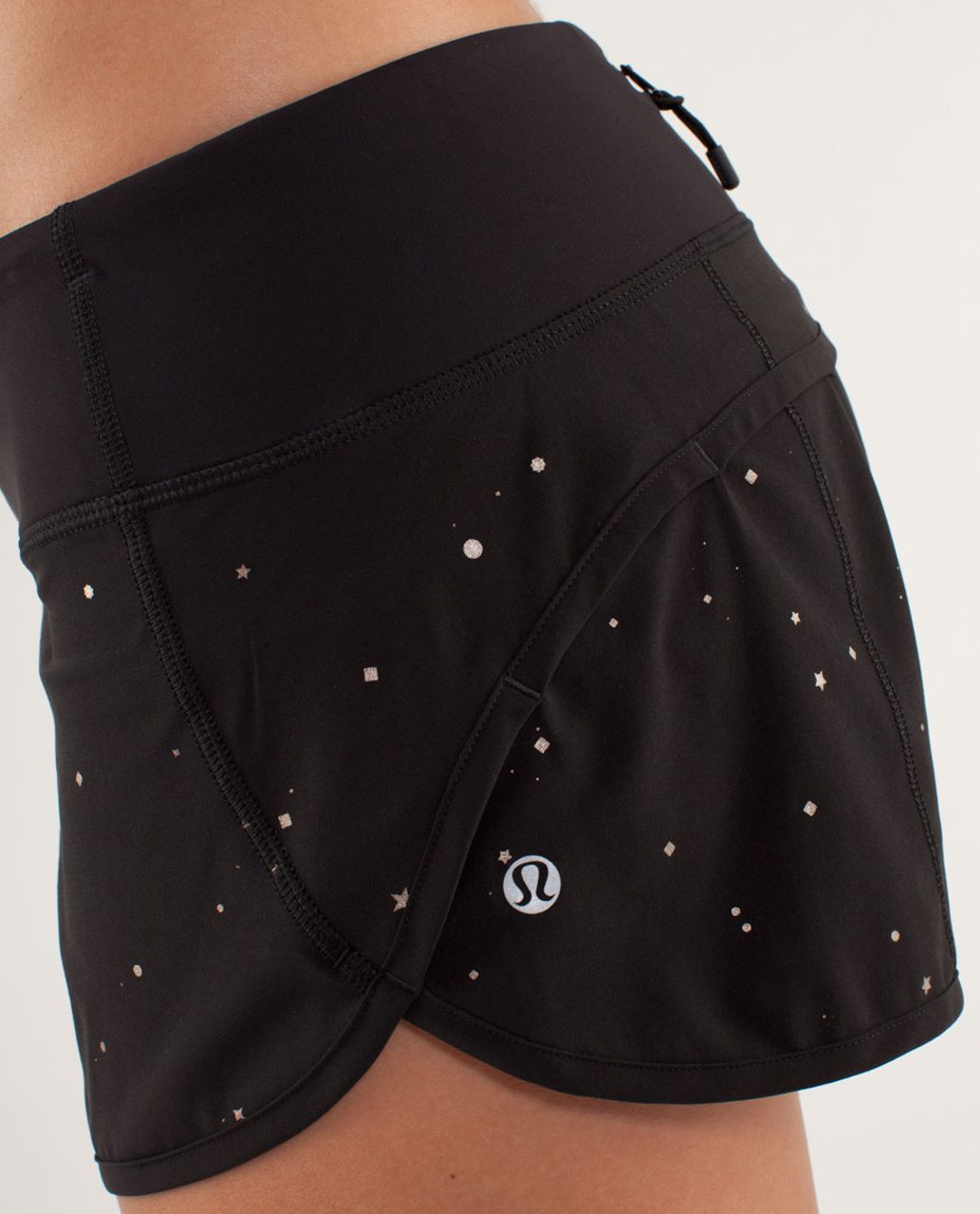 Lululemon Run:  Speed Short - Twinkle Silver Reflective / Black