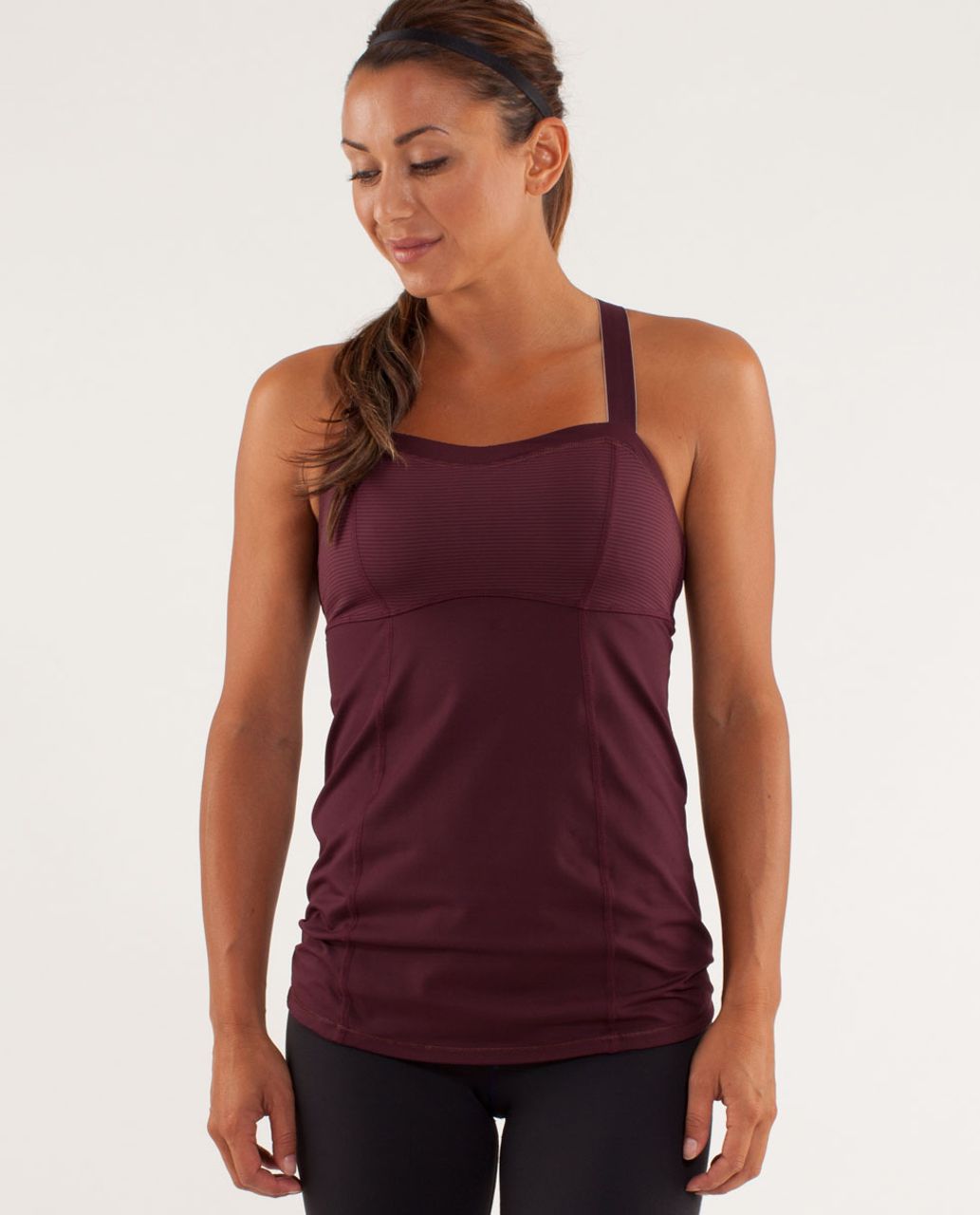 Lululemon Run:  Catch Me Tank - Bordeaux Drama / Tonka Stripe Bordeaux Drama