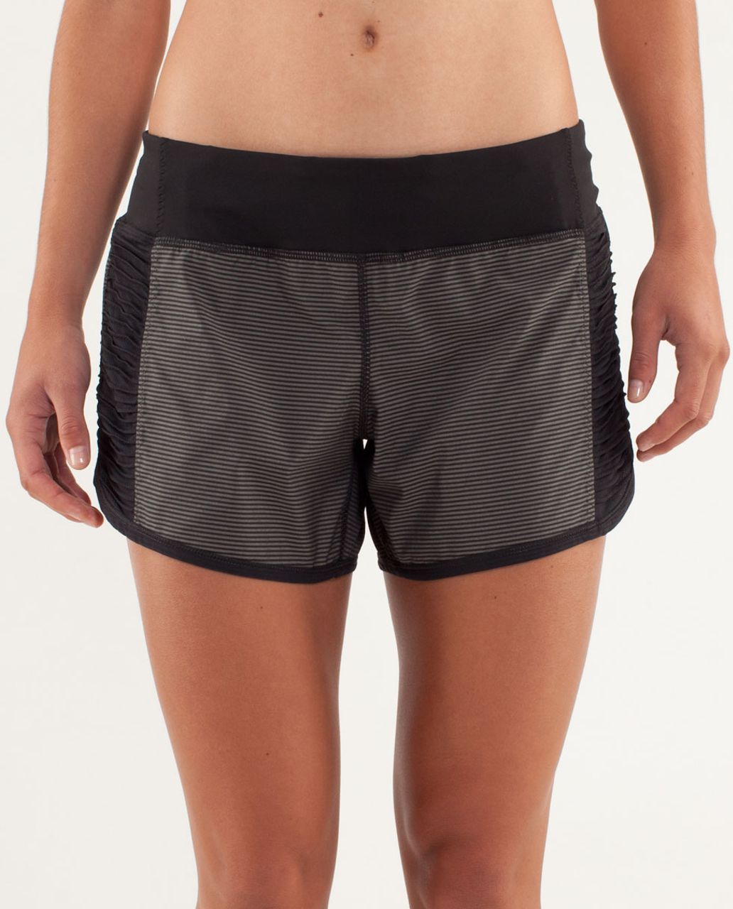 Lululemon Run:  Bright At Night Short - Tonka Stripe Cashew / Black