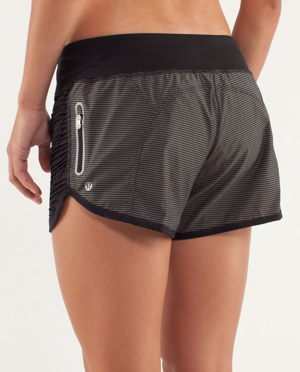 Lululemon Run:  Bright At Night Short - Tonka Stripe Cashew / Black