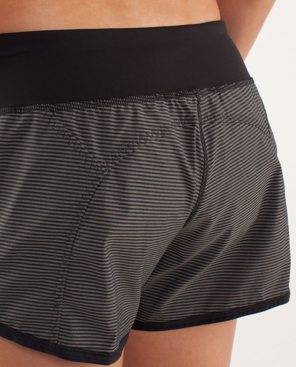 Lululemon Run:  Bright At Night Short - Tonka Stripe Cashew / Black