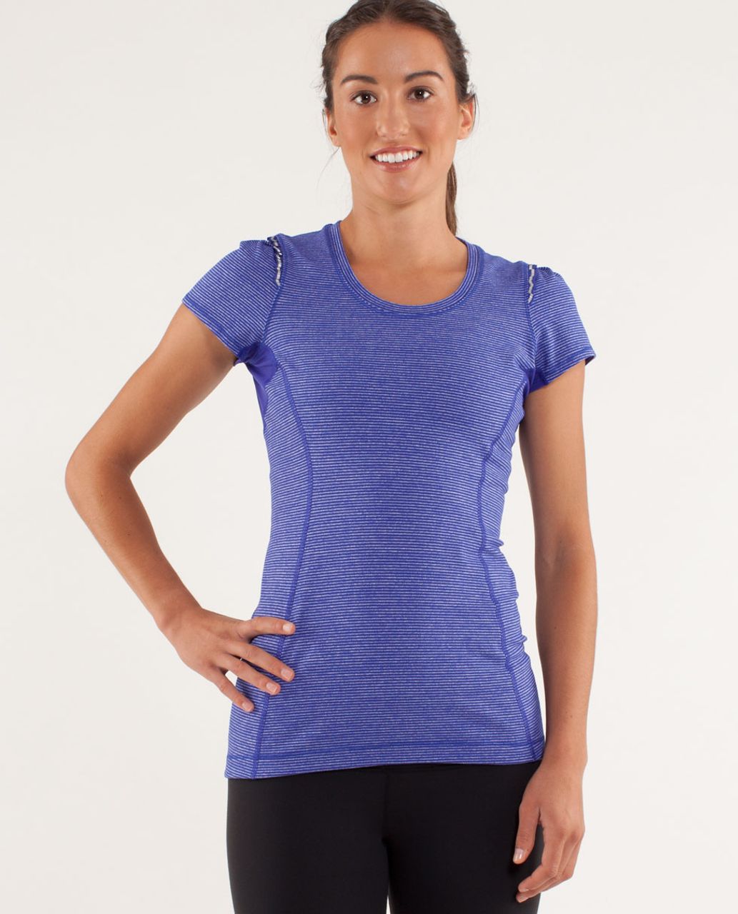 Lululemon Star Runner Short Sleeve - Tonka Stripe Pigment Blue / Heathered Pigment Blue / Pigment Blue