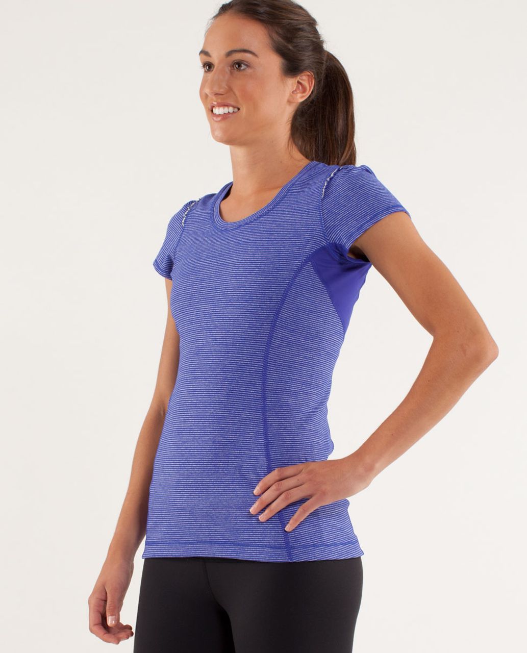 Lululemon Star Runner Short Sleeve - Tonka Stripe Pigment Blue / Heathered Pigment Blue / Pigment Blue