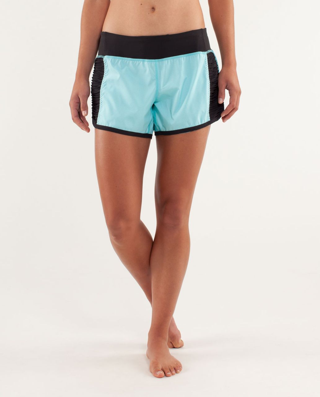 Lululemon Run:  Bright At Night Short - Tonka Stripe Angel Blue / Black