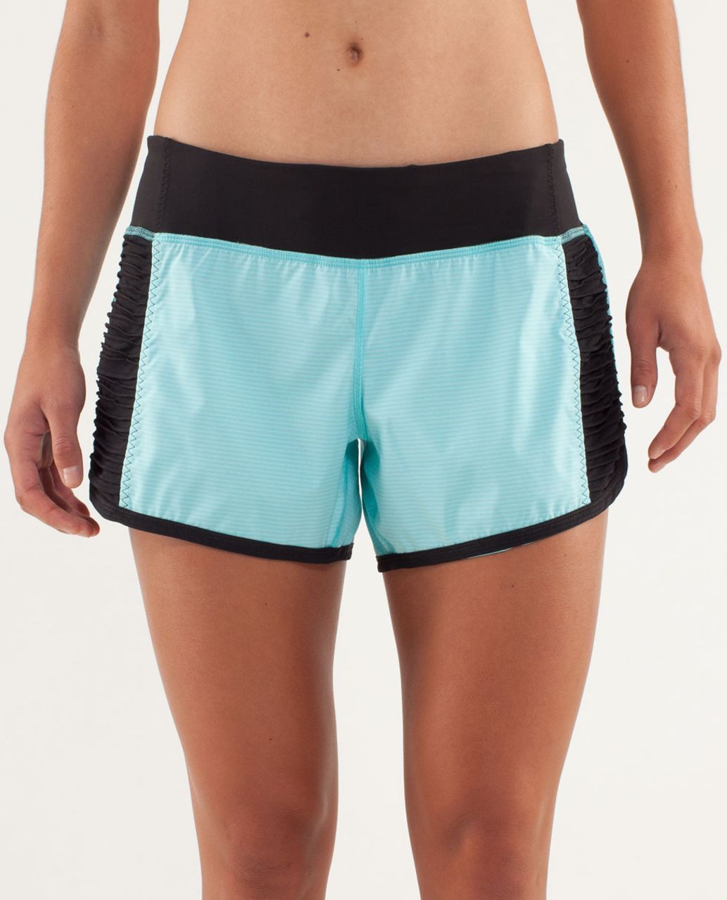 Lululemon Run:  Bright At Night Short - Tonka Stripe Angel Blue / Black