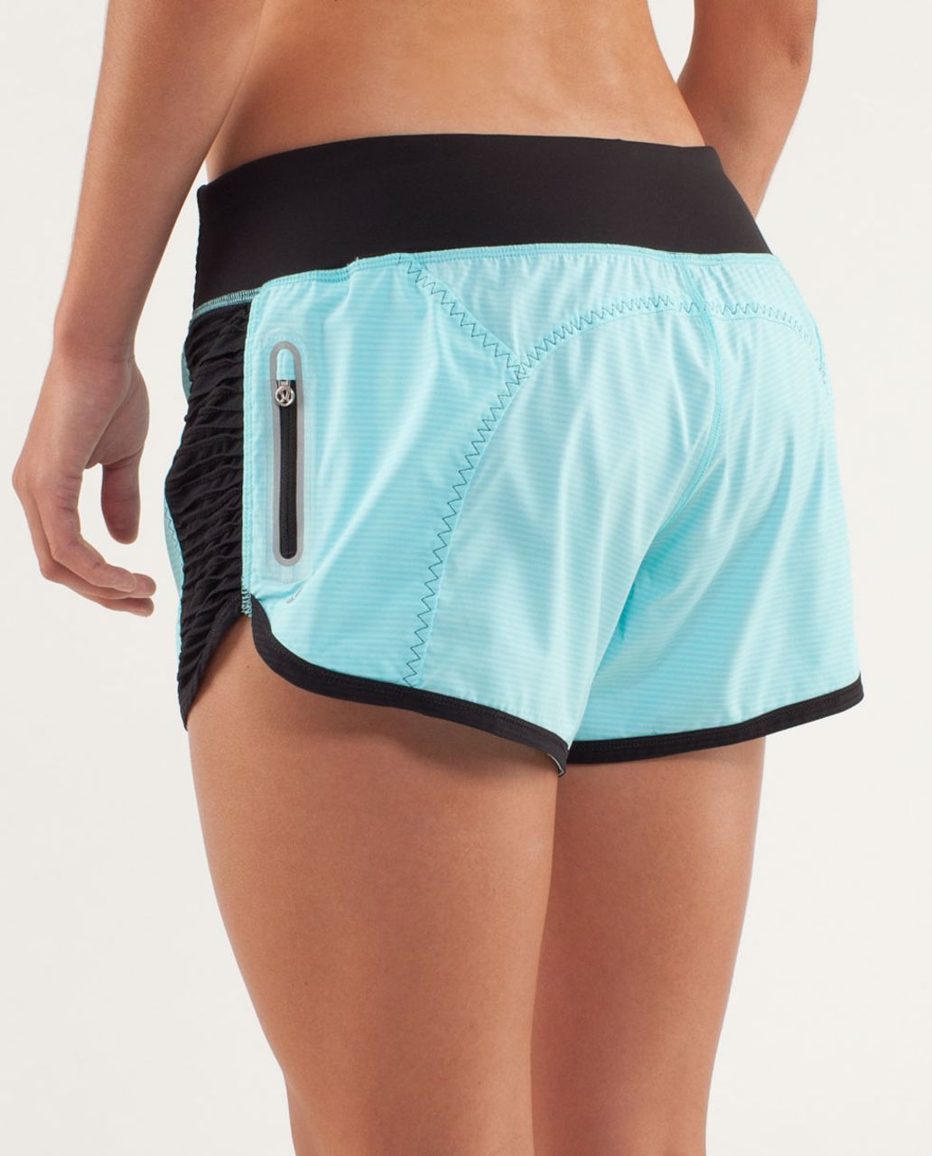 Lululemon Run:  Bright At Night Short - Tonka Stripe Angel Blue / Black