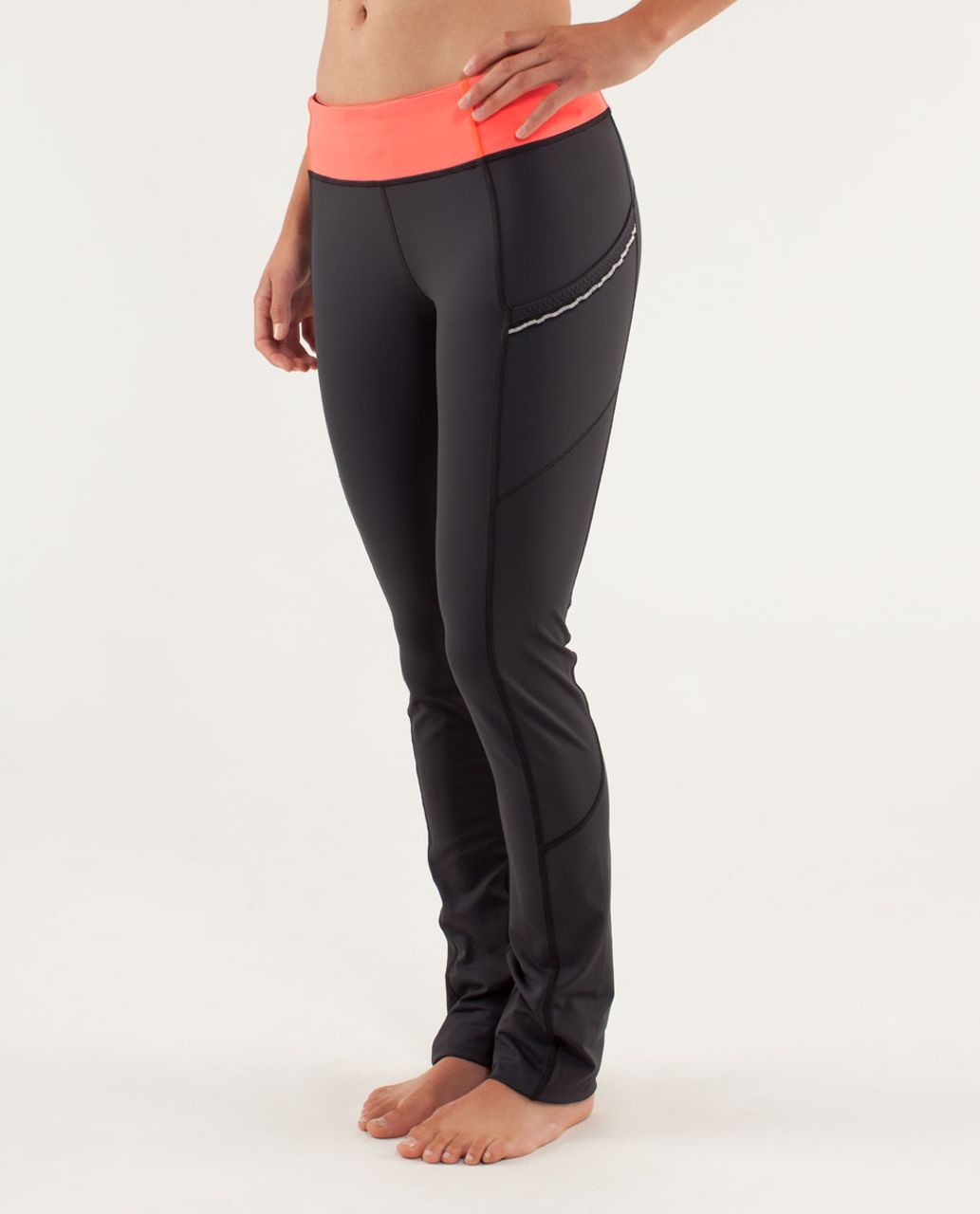 Lululemon Run:  Bright At Night Pant - Deep Coal / Flare Light