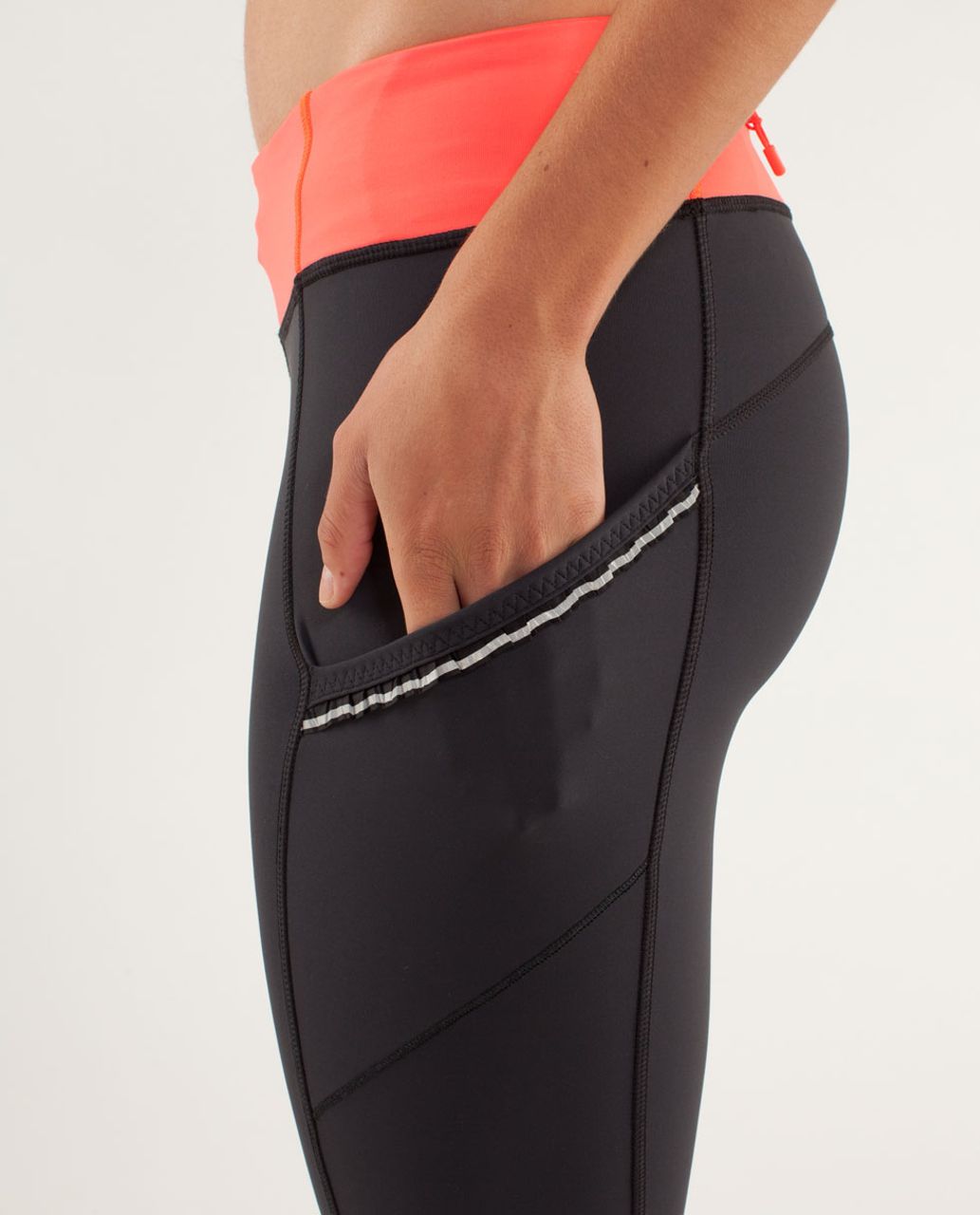 Lululemon Run:  Bright At Night Pant - Deep Coal / Flare Light