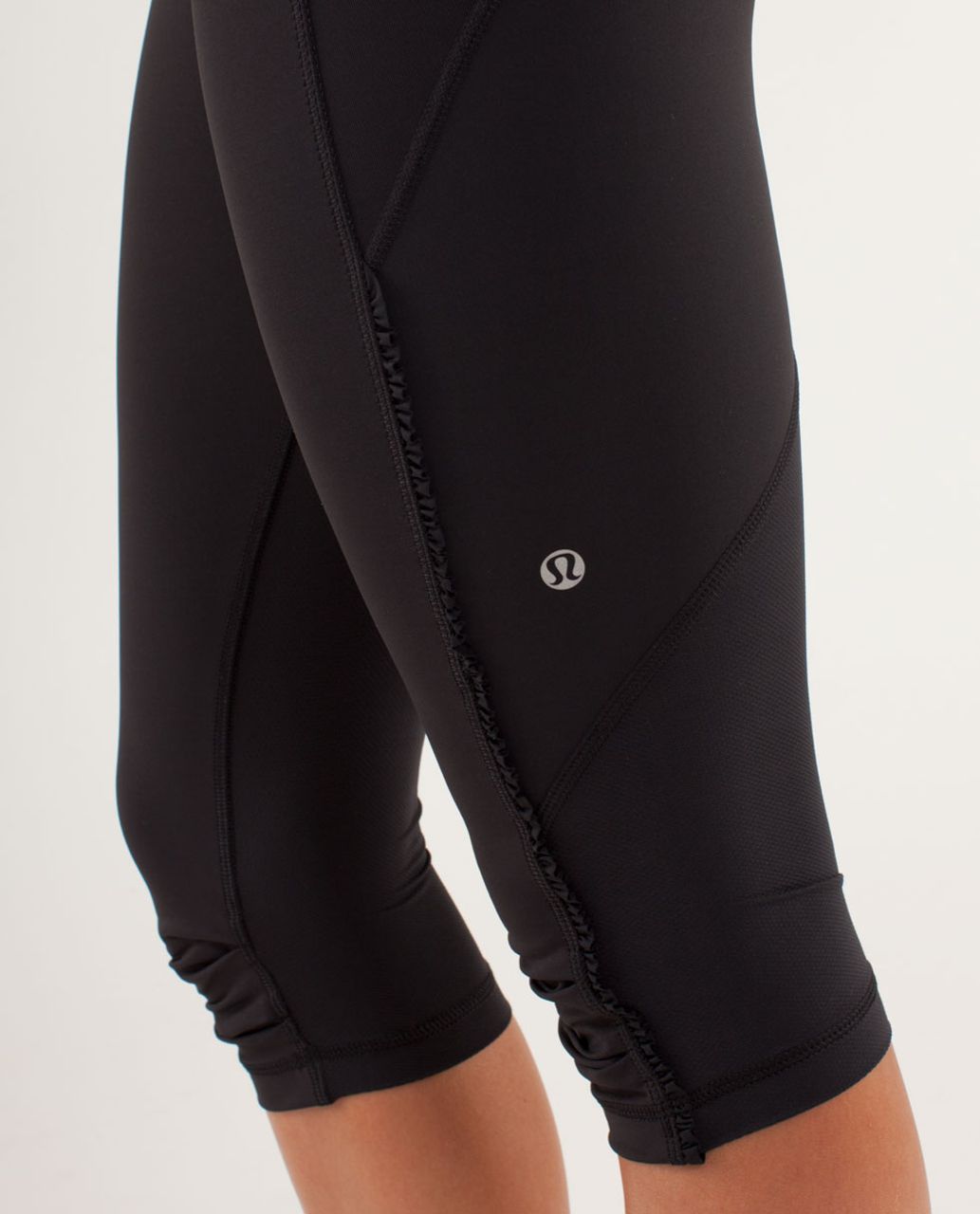 Lululemon Runnin' With My Homies Crop - Black / Tonka Stripe Cashew