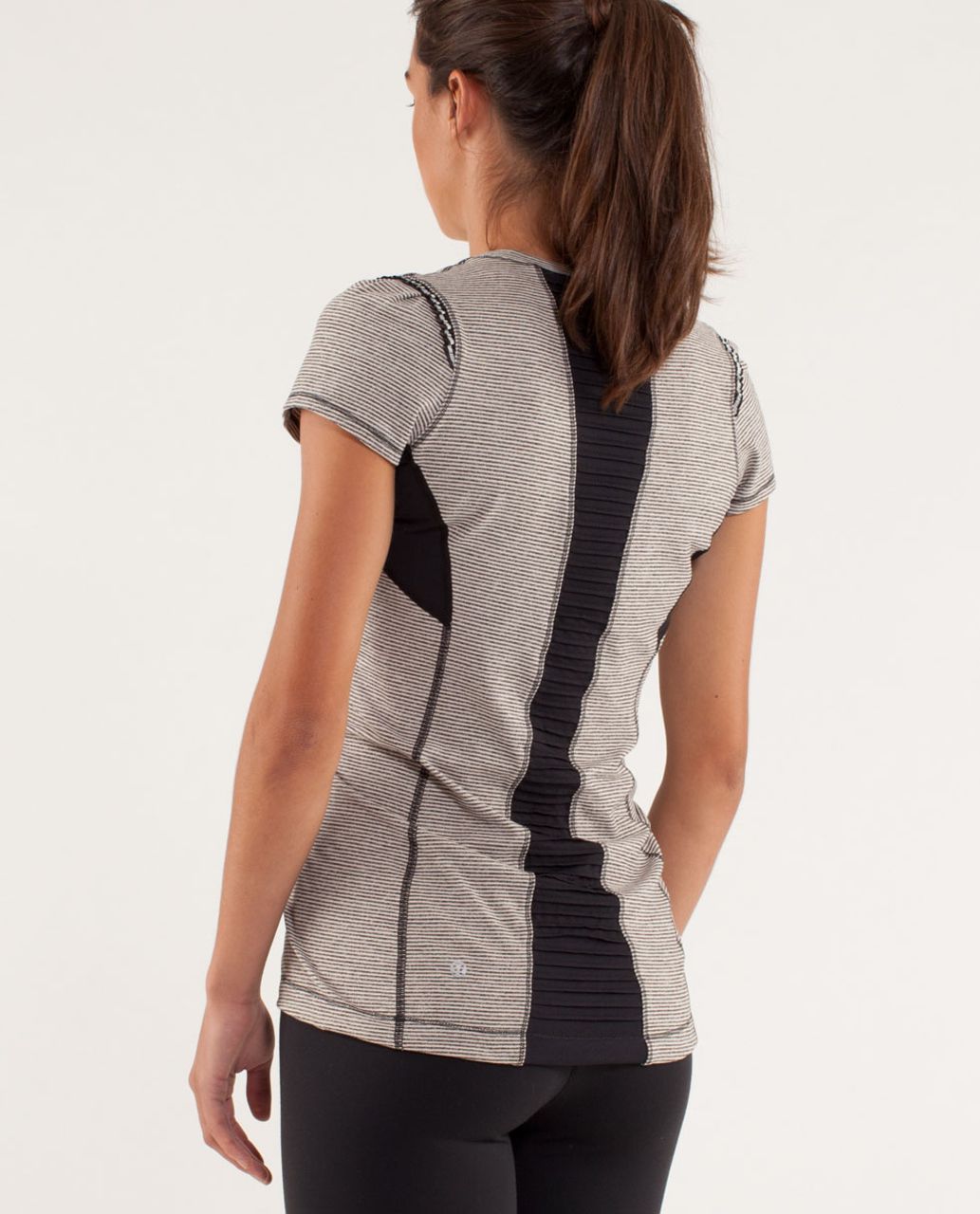 Lululemon Star Runner Short Sleeve - Tonka Stripe Cashew / Heathered Black / Black