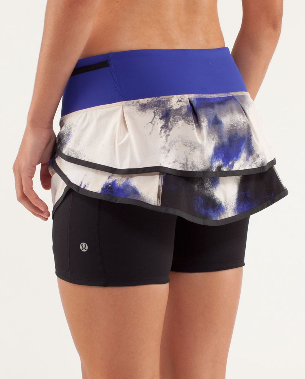 Lululemon Run:  Speed Squad Skirt - Milky Way Multi Print / Pigment Blue / Black
