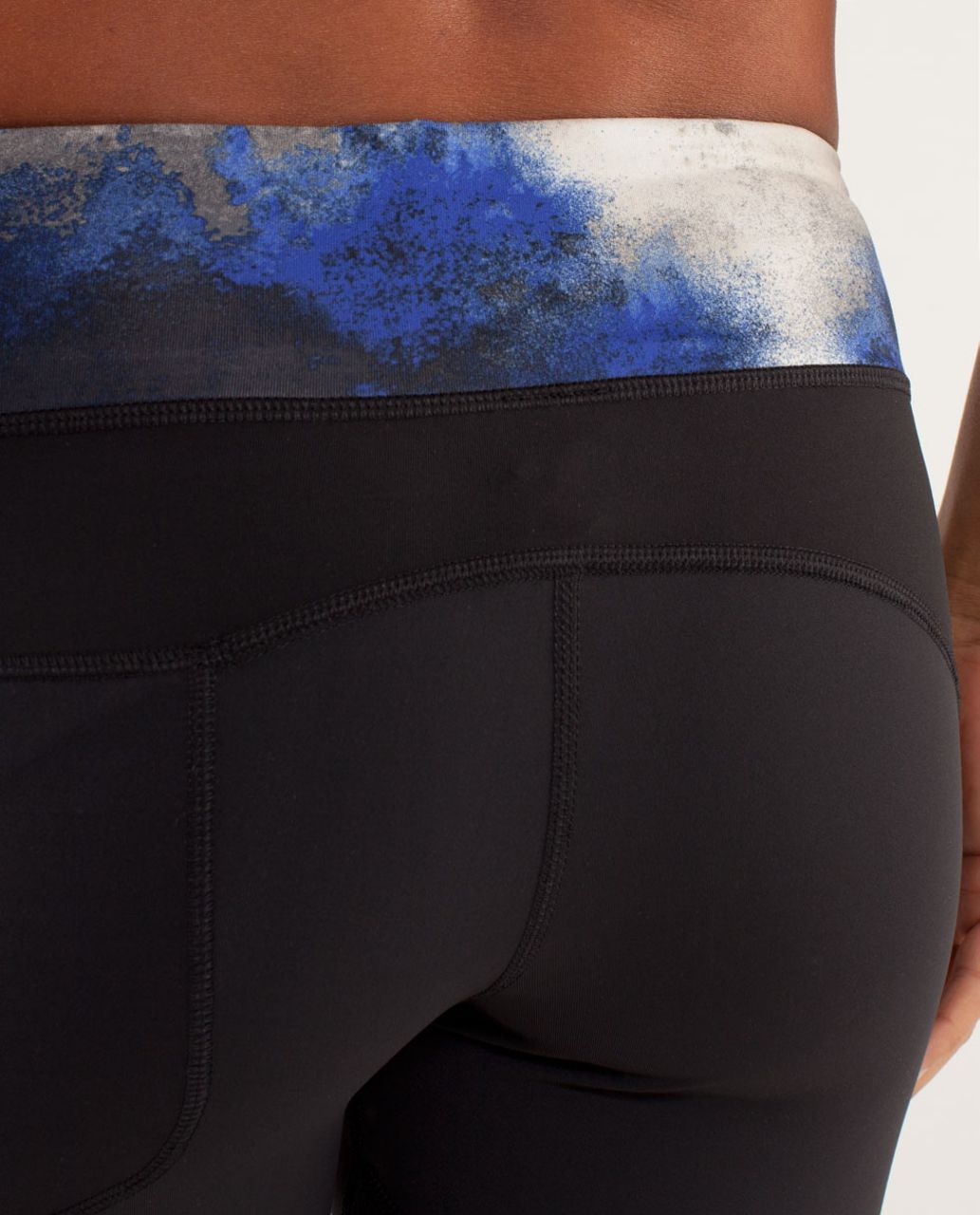 Lululemon Runnin' With My Homies Crop - Black / Milky Way Multi Print / Pigment Blue