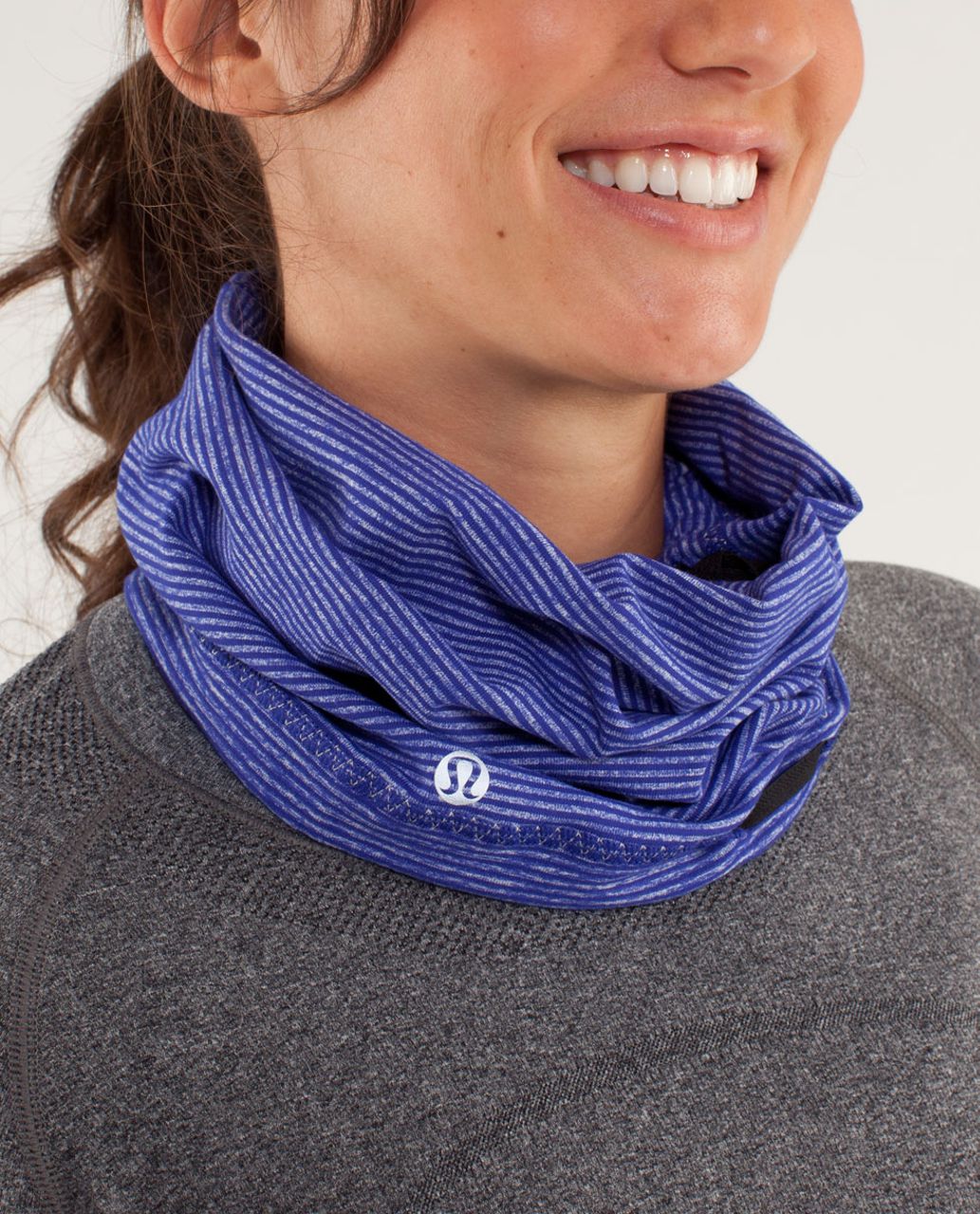 Lululemon Brisk Run Neck Warmer - Pigment Blue / Tonka Stripe Pigment Blue / Heathered Pigment Blue