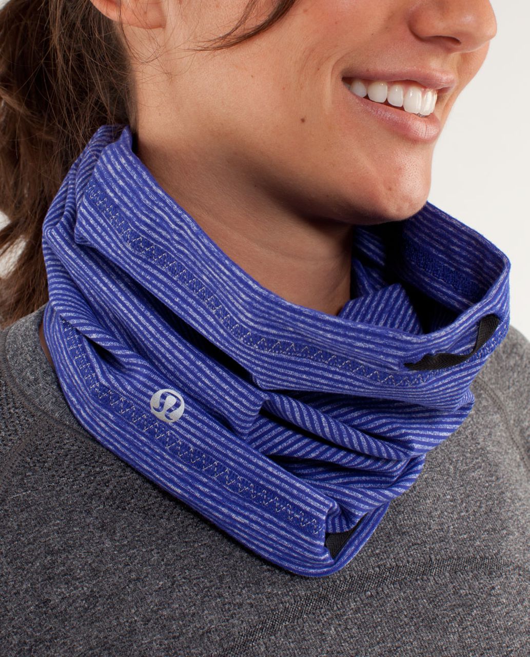 Lululemon Brisk Run Neck Warmer - Pigment Blue / Tonka Stripe Pigment Blue / Heathered Pigment Blue