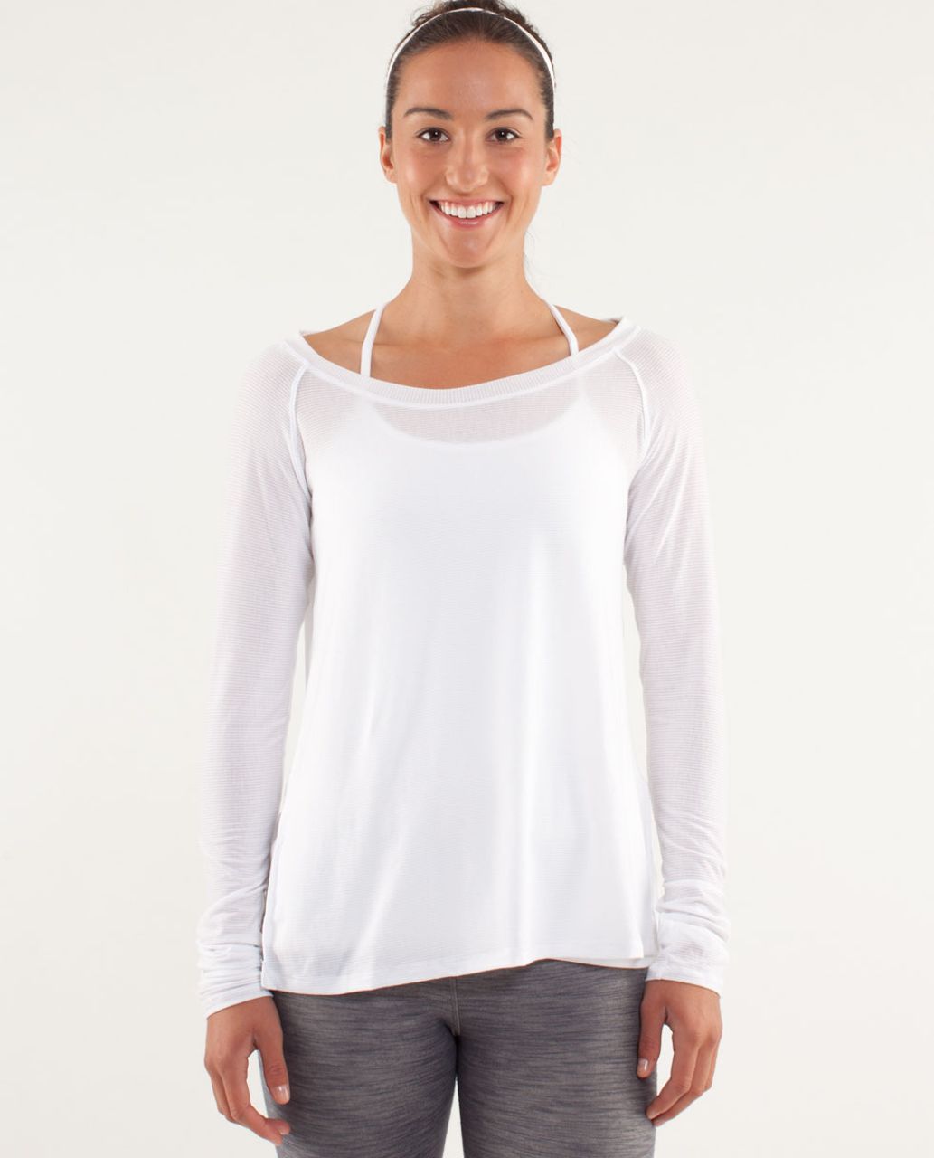 Lululemon Presence Of Mind Long Sleeve - Tonka Stripe Burnout White