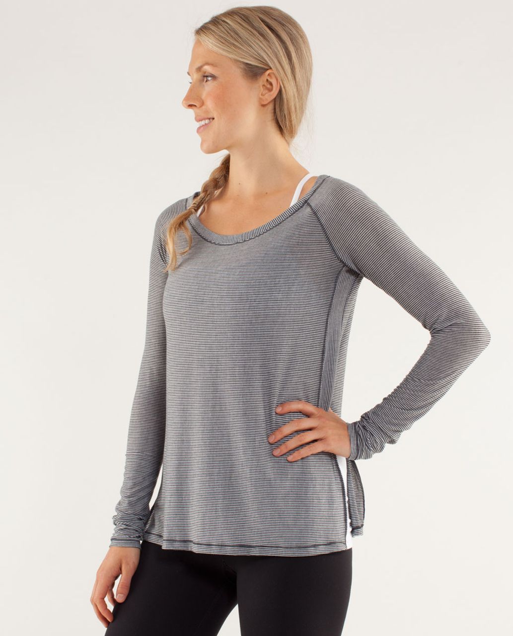 Lululemon Presence Of Mind Long Sleeve - Tonka Stripe Burnout Black