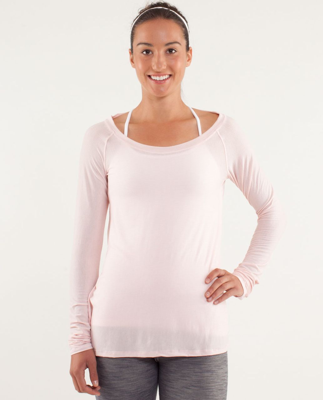 Lululemon Presence Of Mind Long Sleeve - Tonka Stripe Pretty Pink