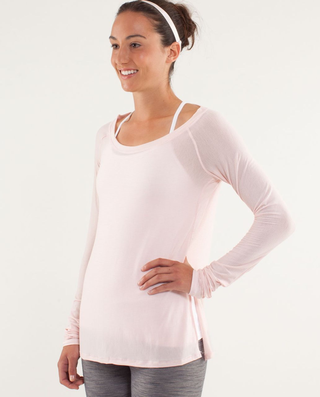 Lululemon Presence Of Mind Long Sleeve - Tonka Stripe Pretty Pink