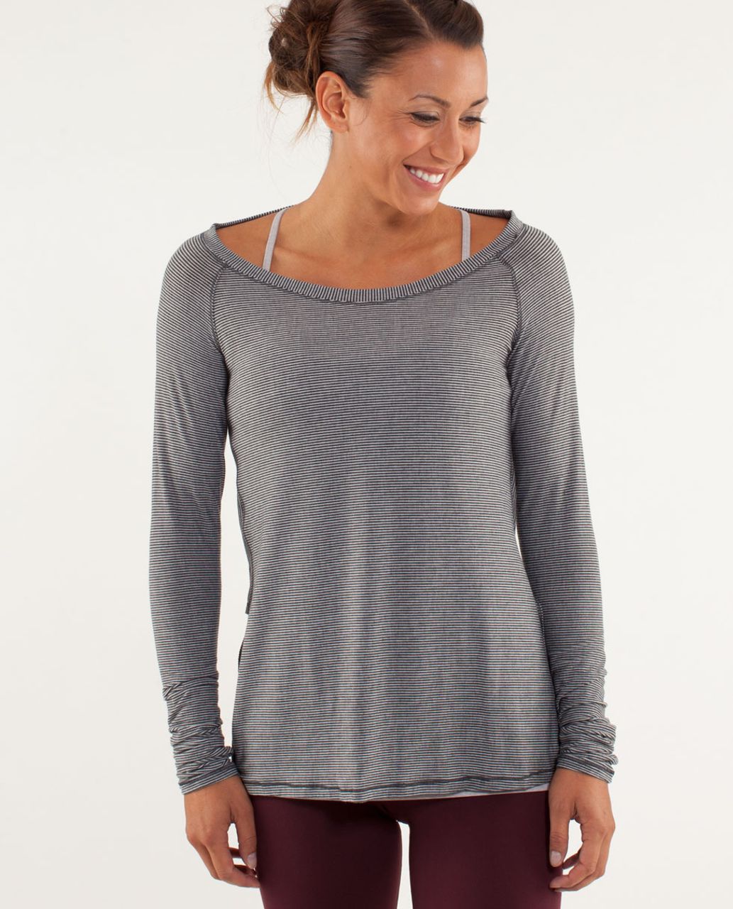 Lululemon Presence Of Mind Long Sleeve - Tonka Stripe Burnout Coal