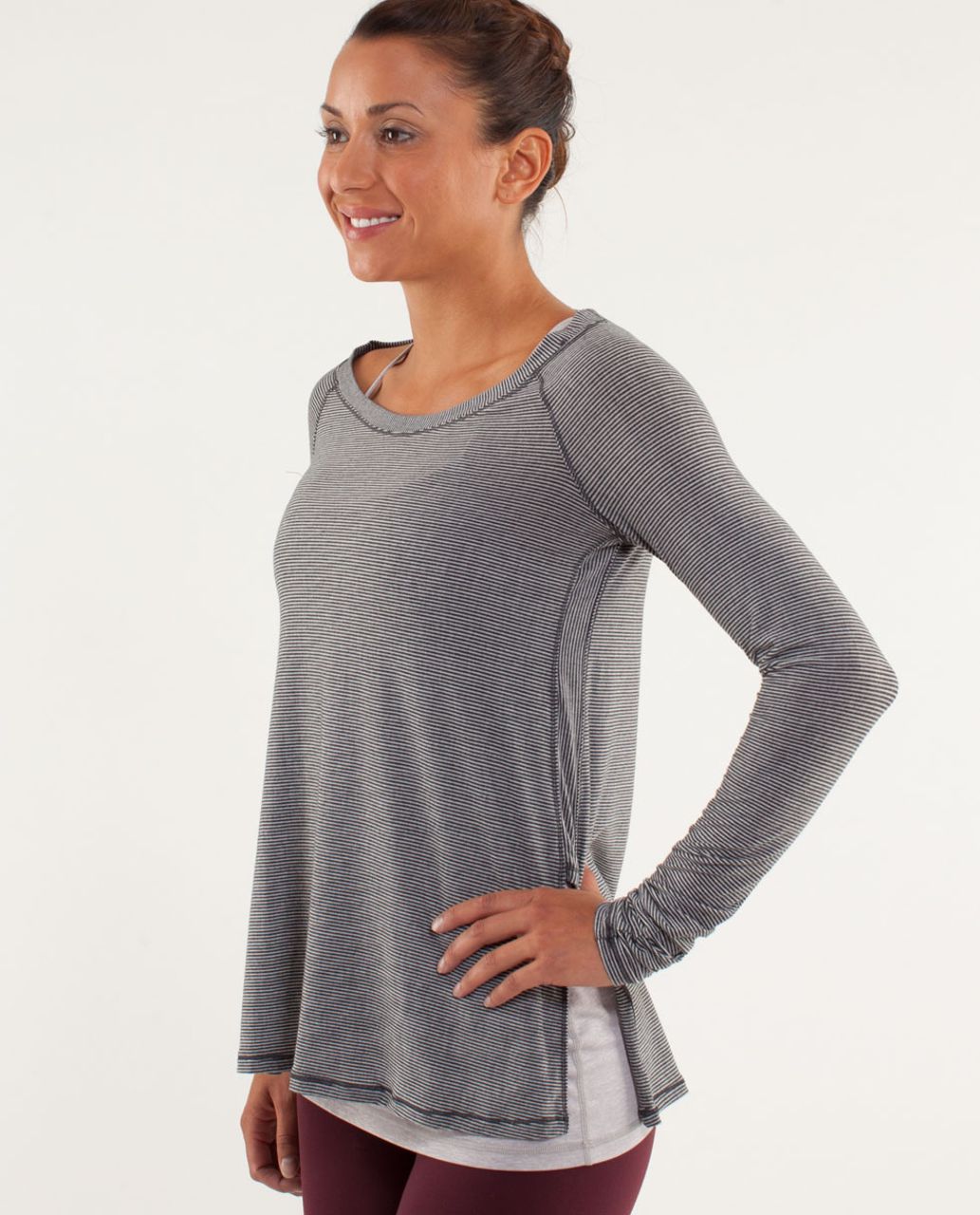 Lululemon Presence Of Mind Long Sleeve - Tonka Stripe Burnout Coal