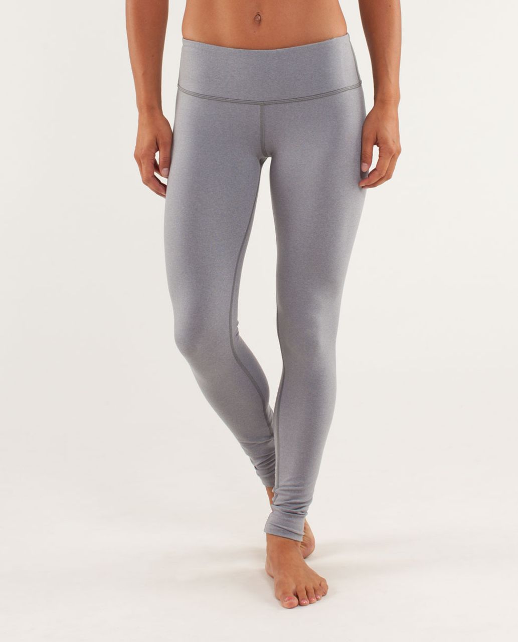 Lululemon Wunder Under Pant - Heathered Fossil / White