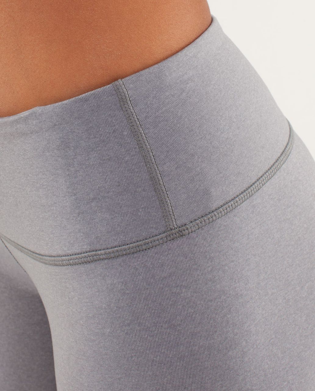 Lululemon Wunder Under Pant - Heathered Fossil / White