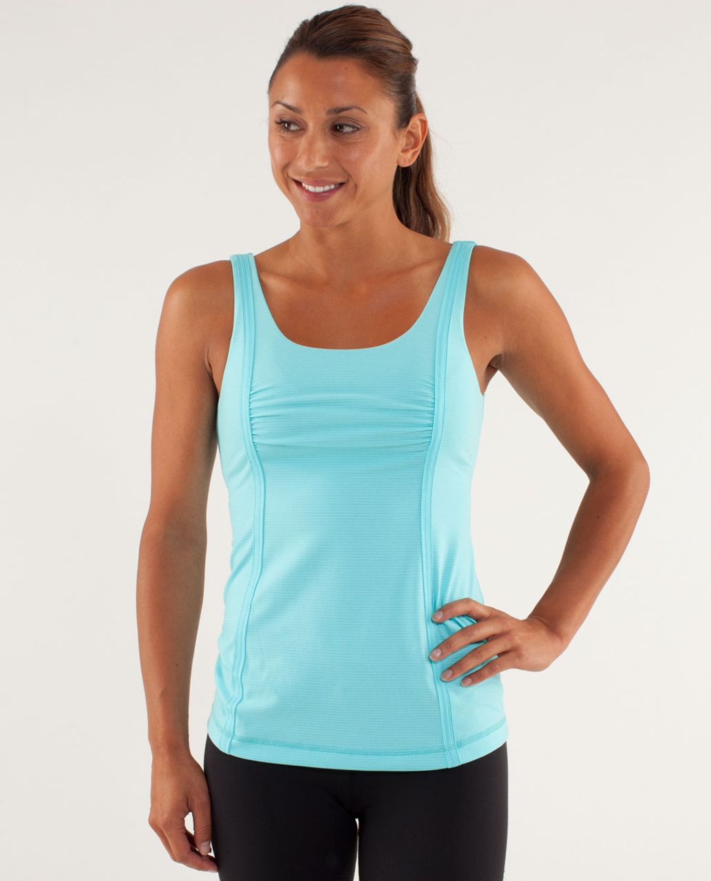 Lululemon Heathered Angel Blue Racerback Tank Top Built-in Bra