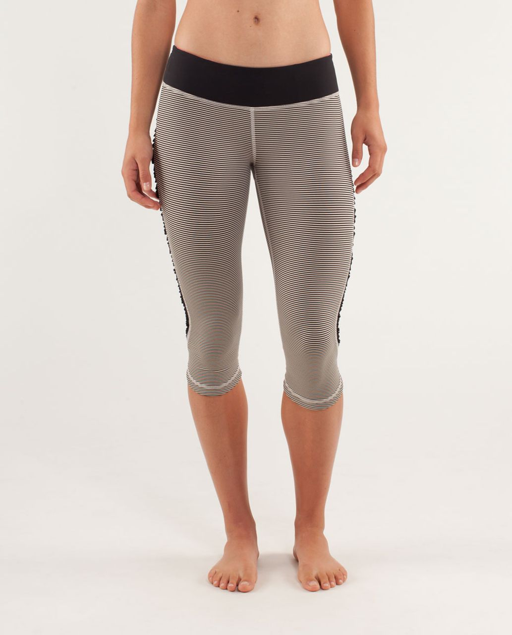 Lululemon Run: Fast And Free Crop - Tonka Stripe Cashew / Black